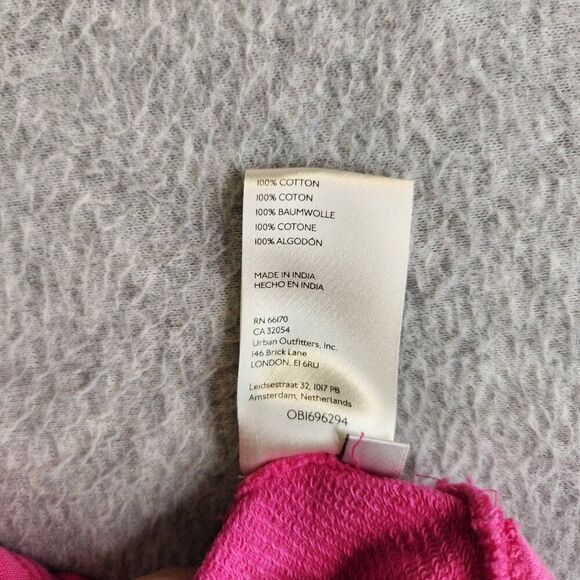 Pilcor Sweatshirt Womens M Pink Collared V Neck Grommet Eyelets Terry Pullover - Picture 11 of 13